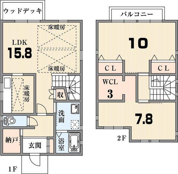 Floor plan. 27,800,000 yen, 2LDK, Land area 122.64 sq m , Building area 94.81 sq m