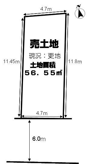 Compartment figure. Land price 9.8 million yen, Land area 56.55 sq m