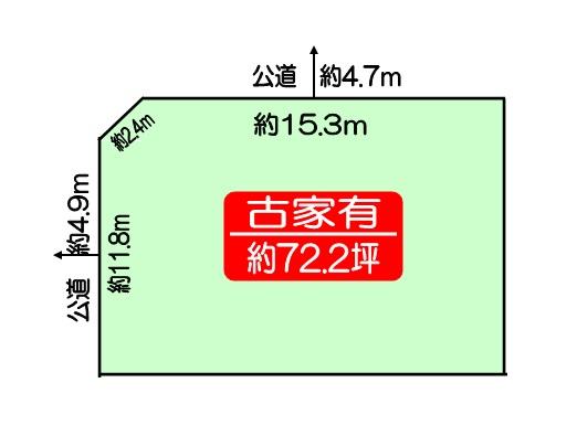 Compartment figure. Land price 55,630,000 yen, Land area 238.87 sq m northwest corner lot