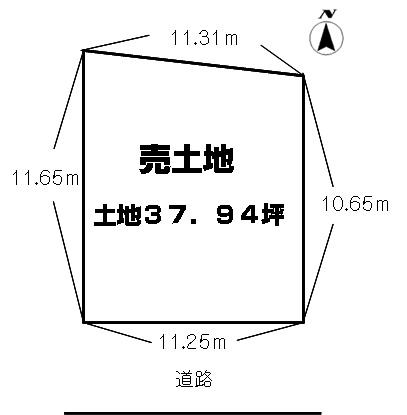 Compartment figure. Land price 19,800,000 yen, Land area 125.43 sq m