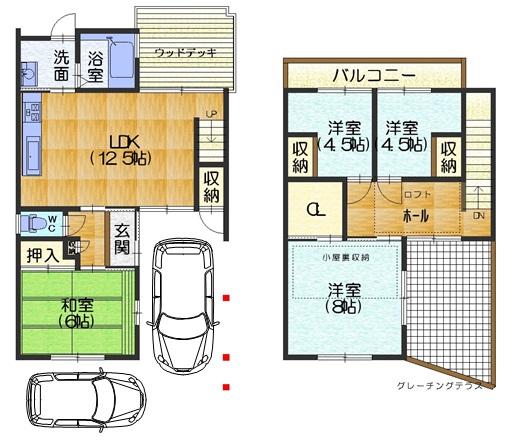 Floor plan. 25,800,000 yen, 4LDK, Land area 84.16 sq m , Building area 67.8 sq m