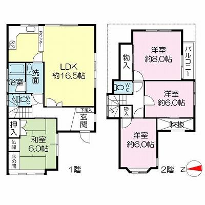 Floor plan. 45 million yen, 4LDK, Land area 168.61 sq m , The day-to-day rich in the building area 99.62 sq m design of each room 6 quires more leeway