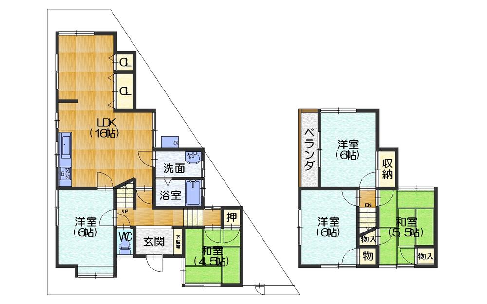 Floor plan. 37,800,000 yen, 5LDK, Land area 102.86 sq m , Building area 107.5 sq m