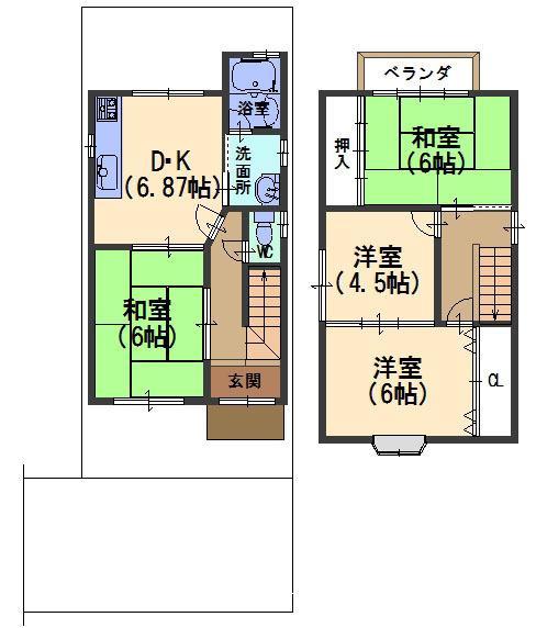 Floor plan. 14.8 million yen, 4DK, Land area 68.11 sq m , Building area 70.06 sq m