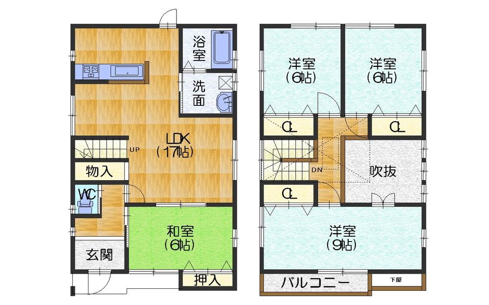 Building plan example (floor plan). Building plan example Building price 17,750,000 yen, Building area 101.25 sq m