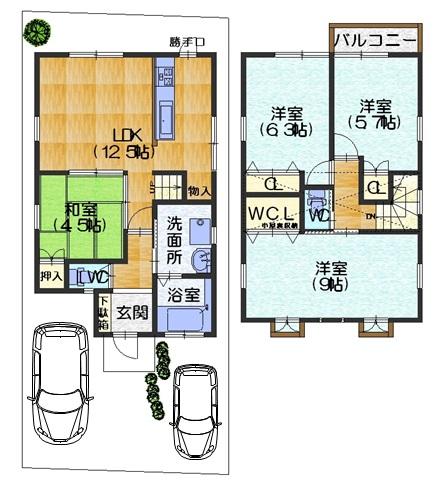 Floor plan. (No. 6 locations), Price 31,370,000 yen, 4LDK, Land area 79.3 sq m , Building area 86.94 sq m