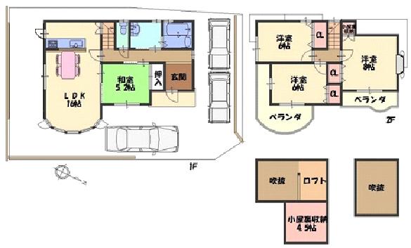 Floor plan. (No. 1 point), Price 21.5 million yen, 4LDK, Land area 150.84 sq m , Building area 92.88 sq m