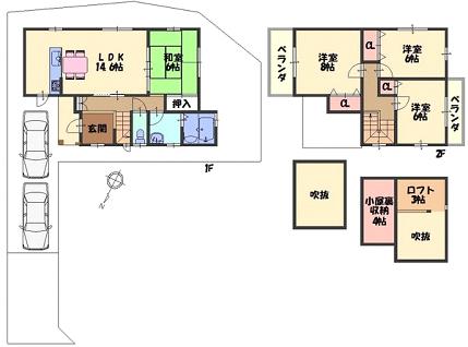 Floor plan. (No. 2 locations), Price 19.5 million yen, 4LDK, Land area 107.15 sq m , Building area 94.5 sq m