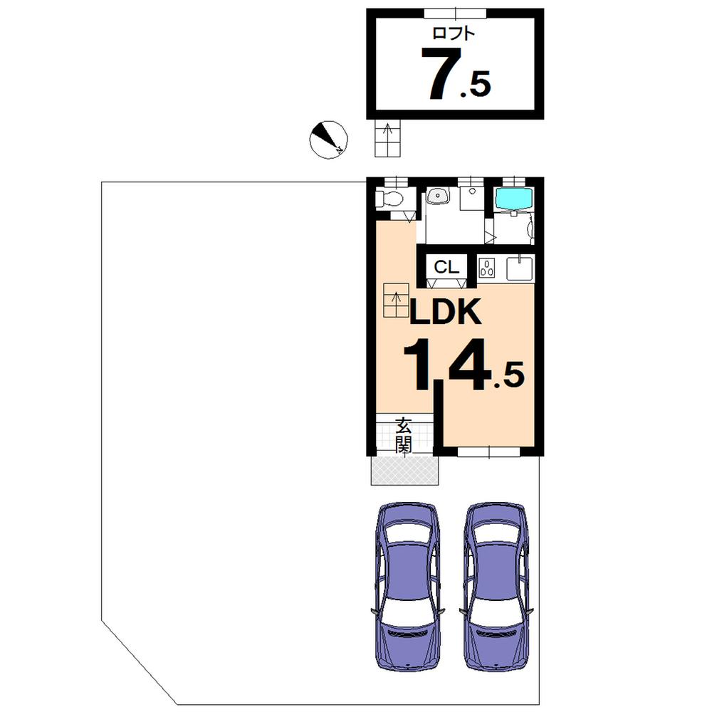 Floor plan. 8.3 million yen, 1LDK, Land area 330.29 sq m , Building area 32.4 sq m
