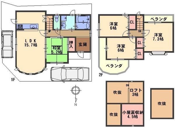 Floor plan. (No. 9 locations), Price 21,200,000 yen, 4LDK, Land area 104.02 sq m , Building area 90.72 sq m