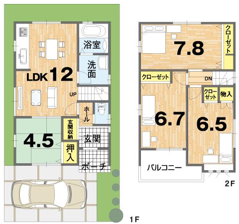 Floor plan. (4-C), Price 30,100,000 yen, 4LDK, Land area 76.43 sq m , Building area 83.43 sq m