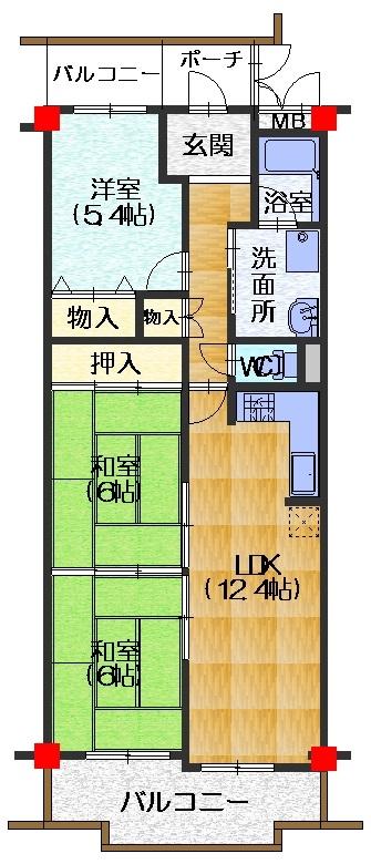 Floor plan. 3LDK, Price 14.5 million yen, Occupied area 68.17 sq m , Balcony area 10.04 sq m