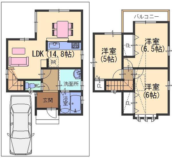 Floor plan. (No. 7 land A Plan), Price 26,284,000 yen, 3LDK, Land area 78.14 sq m , Building area 73.72 sq m