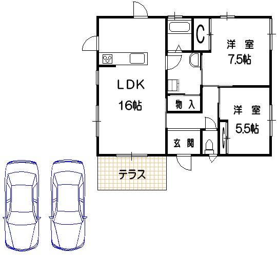 Floor plan. 11.8 million yen, 2LDK, Land area 1,276 sq m , Building area 76.4 sq m