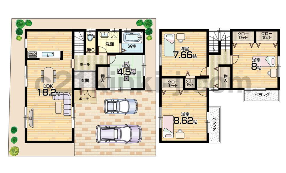 Floor plan. (No. 3 locations), Price 20 million yen, 4LDK, Land area 100.25 sq m , Building area 107.6 sq m