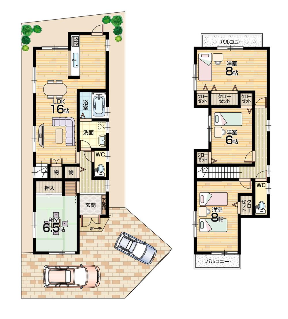 Floor plan. (No. 6 locations), Price 20 million yen, 4LDK, Land area 111.99 sq m , Building area 104.22 sq m