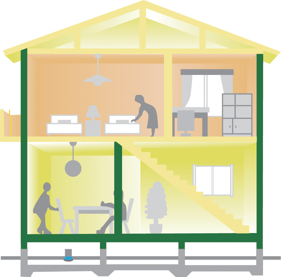Other. By applying the pressure injection process, Advanced antiseptic ・ It can be sustained over anti-termite effect on long-term "green pillar" to use to the main structure part of the building, Achieve a strong house in earthquake. Keep longer the same kind of strength at the time of new construction (conceptual diagram of the house using the green pillar)