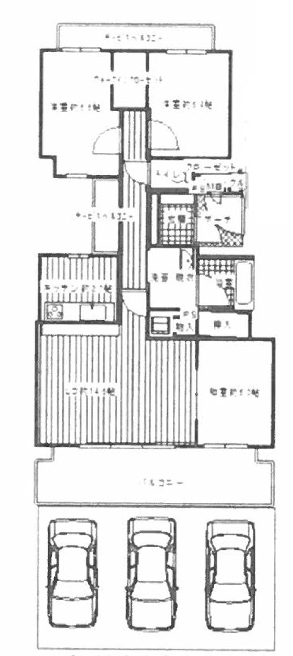 Floor plan. 3LDK, Price 15.4 million yen, Occupied area 81.24 sq m , Balcony area 12 sq m