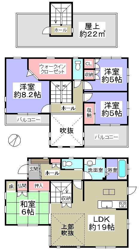 Floor plan. 41,800,000 yen, 4LDK, Land area 210 sq m , Building area 118.68 sq m