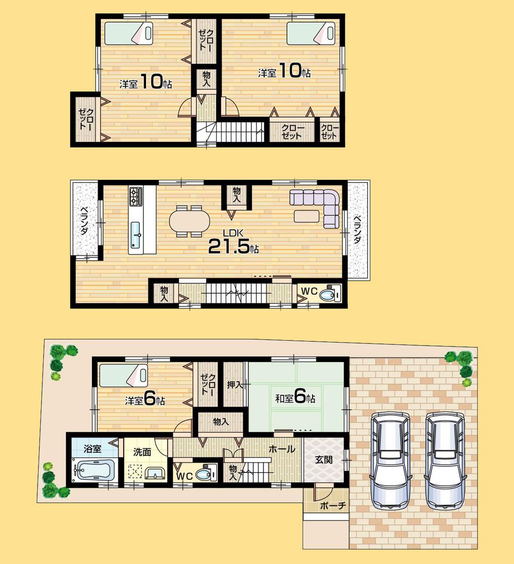 Floor plan. (No. 4 locations), Price 22.1 million yen, 4LDK, Land area 107.76 sq m , Building area 126.36 sq m