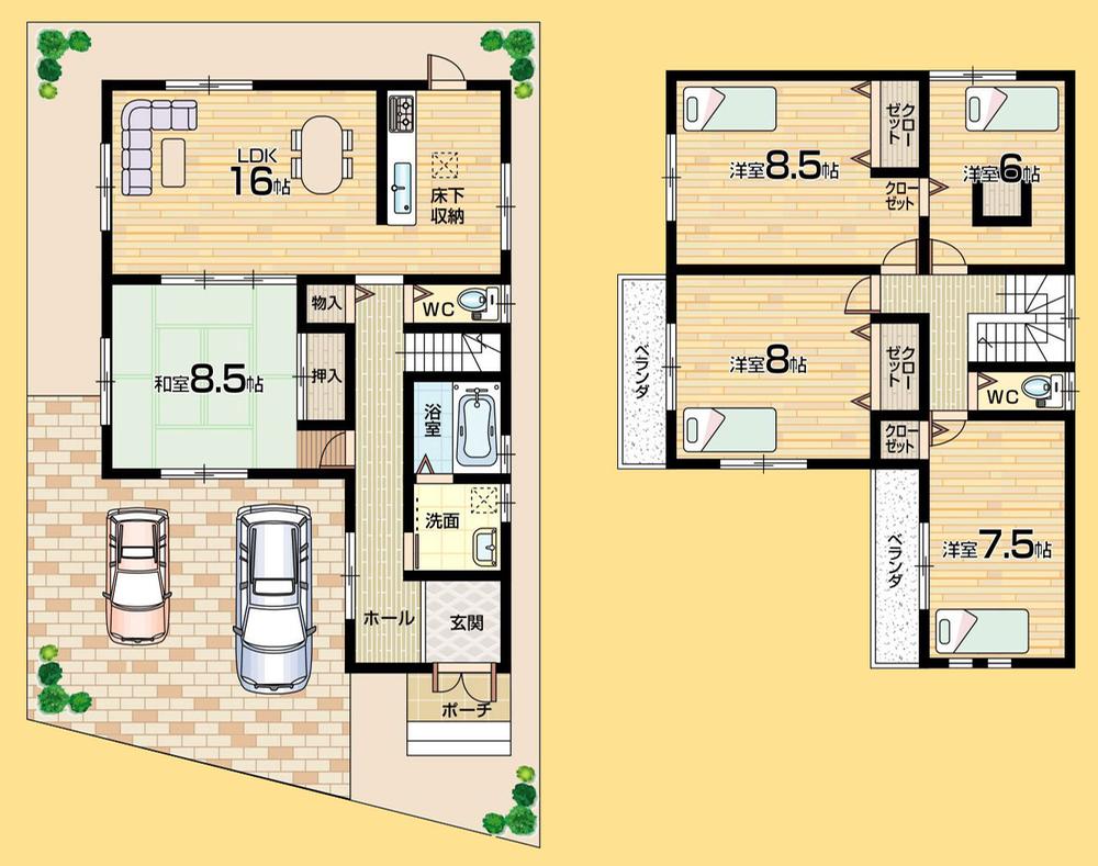 Floor plan. (No. 23 locations), Price 24 million yen, 5LDK, Land area 125.42 sq m , Building area 123.12 sq m