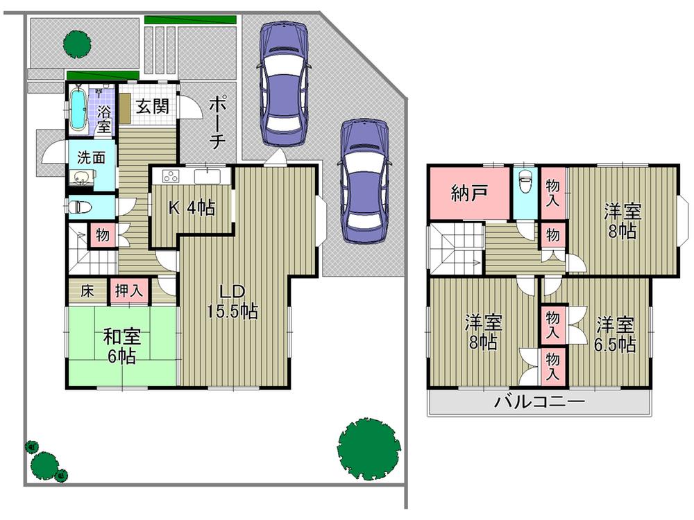 Floor plan. 28.5 million yen, 4LDK + S (storeroom), Land area 214.1 sq m , Building area 125.77 sq m