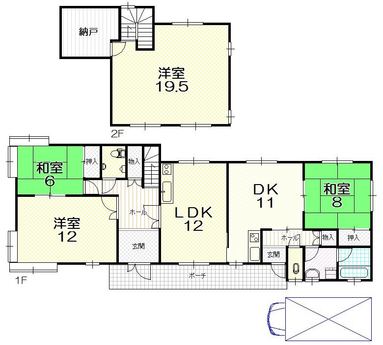 Floor plan. 22,800,000 yen, 5LDK+S, Land area 960 sq m , Building area 161.21 sq m