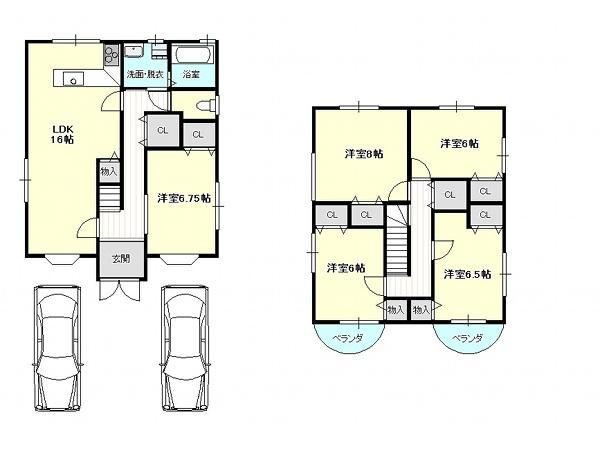 Floor plan. 20.8 million yen, 5LDK, Land area 114.99 sq m , Building area 119.97 sq m