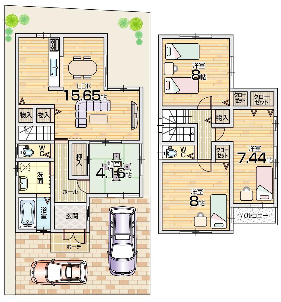 Floor plan. 16.3 million yen, 4LDK, Land area 100 sq m , Building area 100.71 sq m