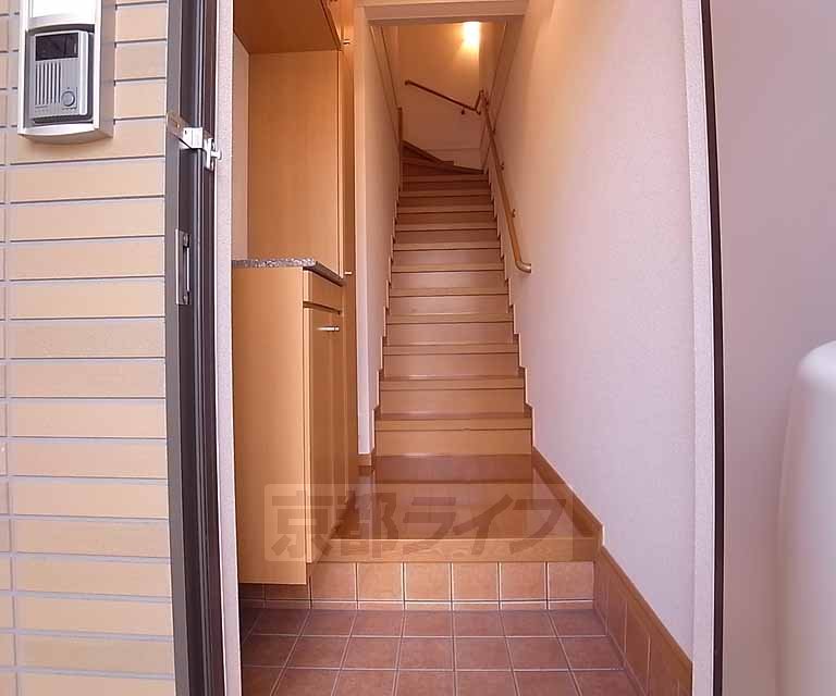 Other room space. Fashionable's wide stairs.