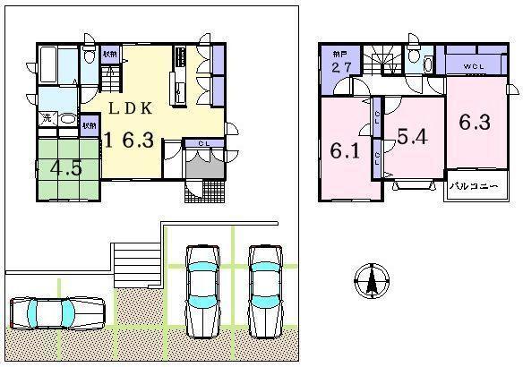 Floor plan. 20.8 million yen, 4LDK+S, Land area 209.3 sq m , Building area 105.36 sq m
