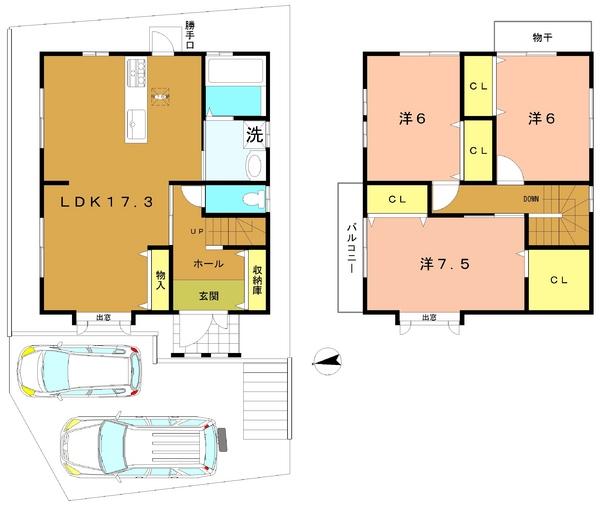 Floor plan. 32,800,000 yen, 3LDK, Land area 99.17 sq m , Building area 90.72 sq m