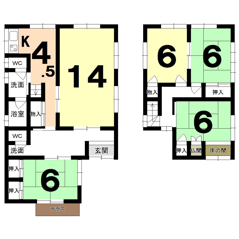 Floor plan. 11.8 million yen, 5K, Land area 153.71 sq m , Building area 109.78 sq m