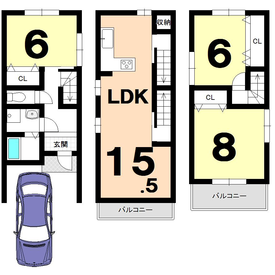 Building plan example (floor plan). Building plan example Building price      Ten thousand yen, Building area    sq m