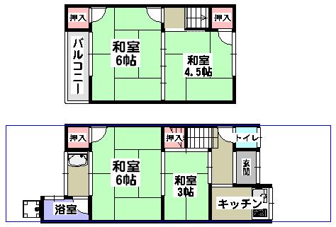 Floor plan. 4.8 million yen, 4K, Land area 44.41 sq m , Building area 44.7 sq m