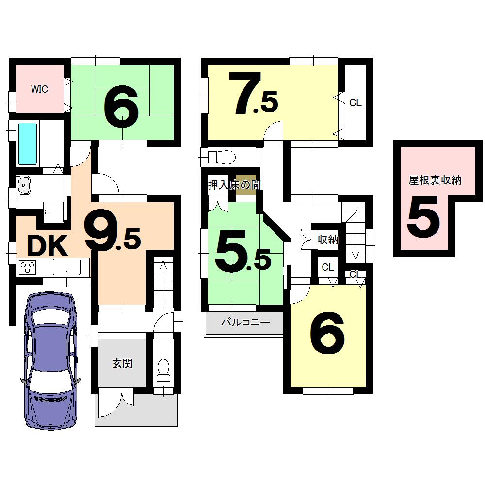 Floor plan. 18,800,000 yen, 4DK, Land area 81.05 sq m , Building area 89.91 sq m