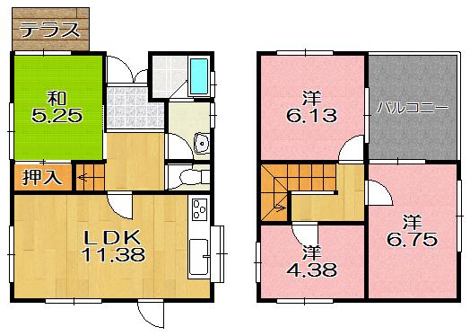 Floor plan. 16.7 million yen, 4LDK, Land area 103.23 sq m , Building area 81.1 sq m