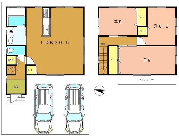 Building plan example (floor plan). Building plan example Building price 15.8 million yen, Building area 93.96 sq m