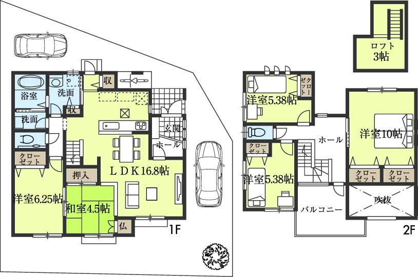 Floor plan. (No. 8 locations), Price 39,800,000 yen, 5LDK, Land area 145.8 sq m , Building area 120.48 sq m