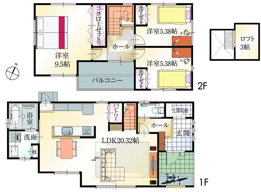 Floor plan. (No. 4 locations), Price 33,304,000 yen, 4LDK, Land area 108.53 sq m , Building area 99.78 sq m