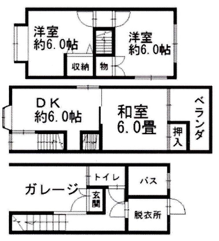 Floor plan. 16.5 million yen, 3DK, Land area 48.33 sq m , Building area 67.13 sq m