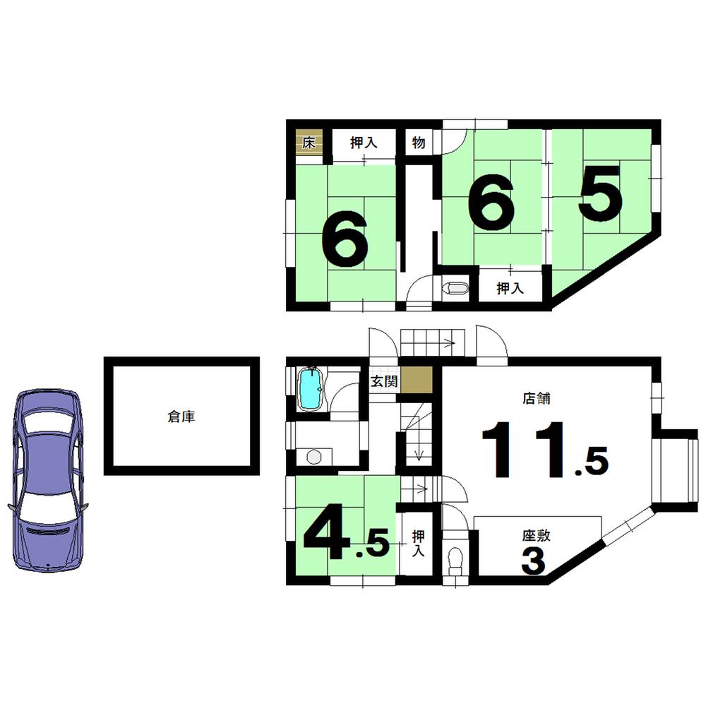 Floor plan. 21,800,000 yen, 4K, Land area 133.82 sq m , Building area 82.28 sq m