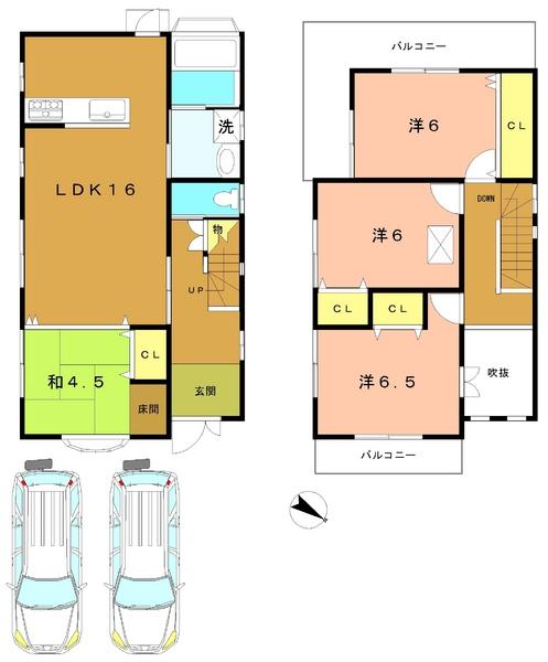 Floor plan. 29,800,000 yen, 4LDK, Land area 119.99 sq m , Building area 95.98 sq m