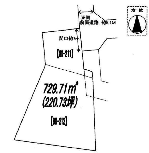 Compartment figure. Land price 35 million yen, Land area 729.71 sq m