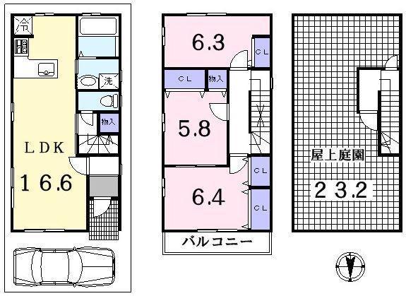 Floor plan. 25,800,000 yen, 3LDK, Land area 75.81 sq m , Building area 91.86 sq m