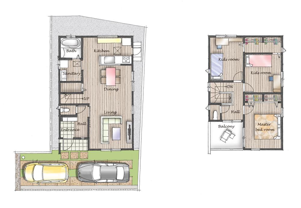 Floor plan. (No. 3 locations), Price 37,650,000 yen, 3LDK, Land area 107.01 sq m , Building area 97.6 sq m