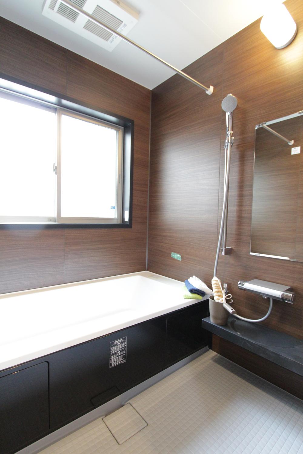 Bathroom. Stylish bathroom woodgrain