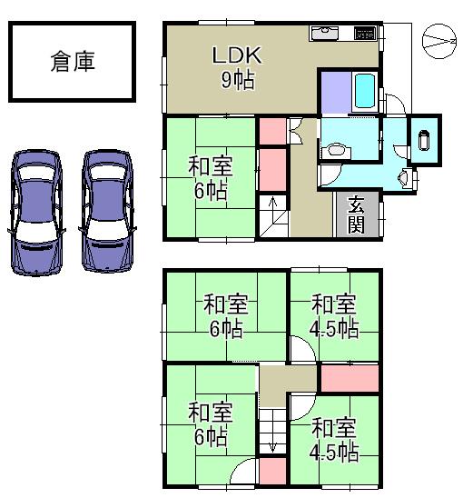 Floor plan. 18,800,000 yen, 5DK, Land area 159.23 sq m , Building area 83.46 sq m
