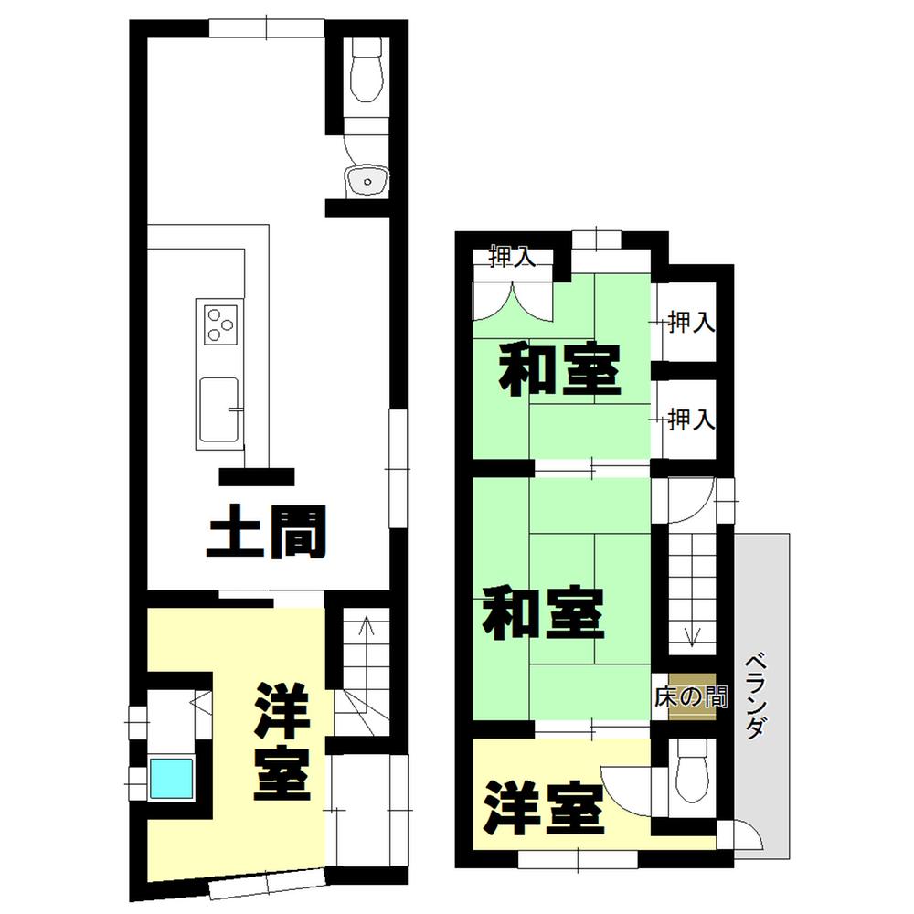 Floor plan. 13.8 million yen, 4LDK, Land area 79.11 sq m , Building area 51.32 sq m