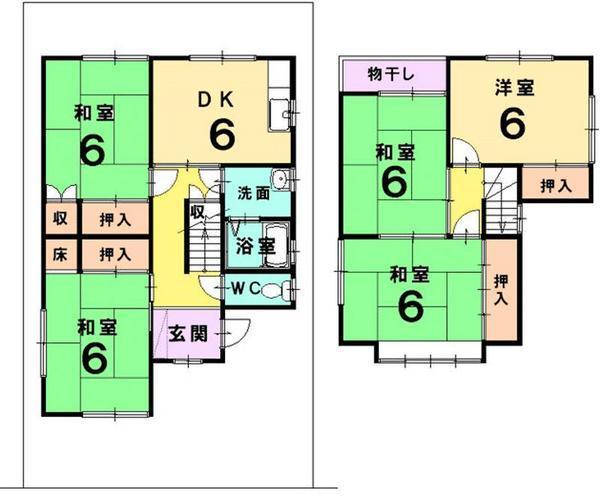 Floor plan. 12.8 million yen, 5DK, Land area 100.03 sq m , Building area 87.76 sq m